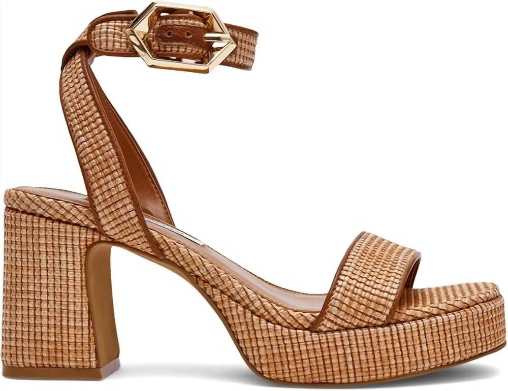 NEW STEVE MADDEN women's elida platform sandal in raffia